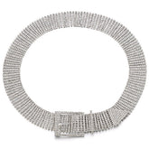 Fashion Luxury Women'S Rhinestone Belt Female Ten Row Bright Bride Wide Bling Crystal Diamond Waist Chain Belt Rhinestones - Sheseelady